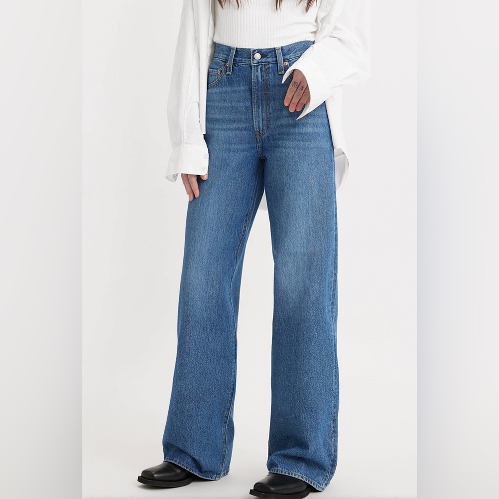 RIBCAGE WIDE LEG or HIGH LOOSE WOMEN'S JEANS SIZE 24